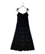 ROSY LUCEロージールーチェ）の古着「VELOURS RIBBON DRESS」｜ブラック