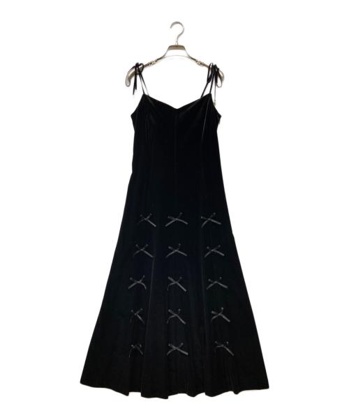 ROSY LUCE（ロージールーチェ）ROSY LUCE (ロージールーチェ) VELOURS RIBBON DRESS ブラック サイズ:Ｓの古着・服飾アイテム