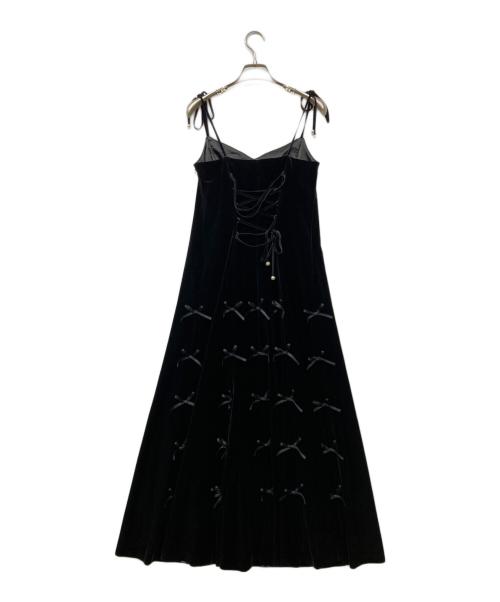 ROSY LUCE（ロージールーチェ）ROSY LUCE (ロージールーチェ) VELOURS RIBBON DRESS ブラック サイズ:Ｓの古着・服飾アイテム