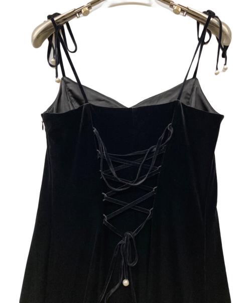 ROSY LUCE（ロージールーチェ）ROSY LUCE (ロージールーチェ) VELOURS RIBBON DRESS ブラック サイズ:Ｓの古着・服飾アイテム