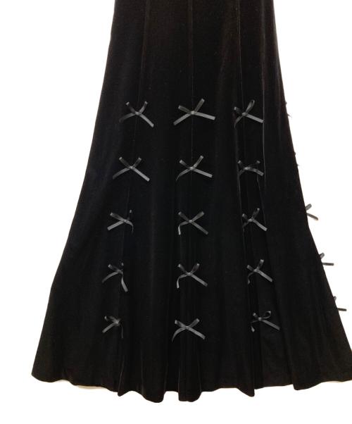 ROSY LUCE（ロージールーチェ）ROSY LUCE (ロージールーチェ) VELOURS RIBBON DRESS ブラック サイズ:Ｓの古着・服飾アイテム