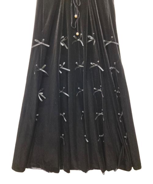 ROSY LUCE（ロージールーチェ）ROSY LUCE (ロージールーチェ) VELOURS RIBBON DRESS ブラック サイズ:Ｓの古着・服飾アイテム