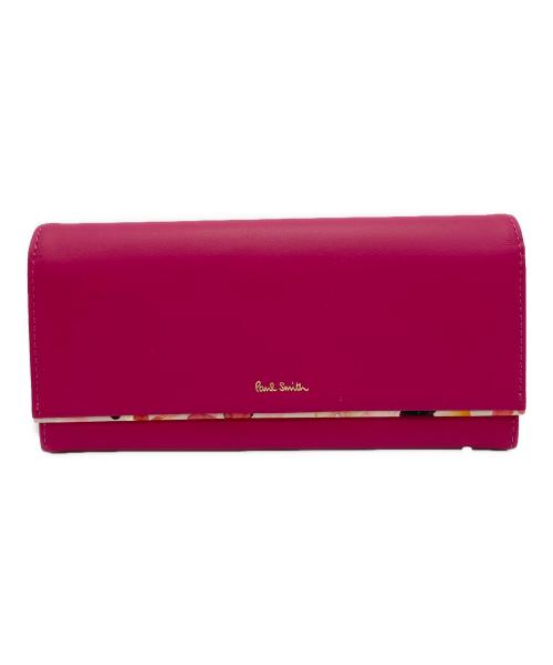 PAUL SMITH（ポールスミス）PAUL SMITH (ポールスミス) ぺタルプリントトリム長財布 ピンクの古着・服飾アイテム