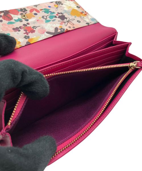 PAUL SMITH（ポールスミス）PAUL SMITH (ポールスミス) ぺタルプリントトリム長財布 ピンクの古着・服飾アイテム