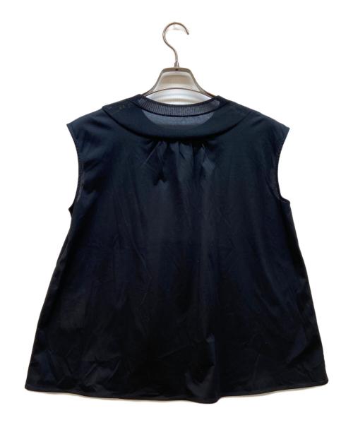 ANAYI（アナイ）ANAYI (アナイ) コットン天竺ニットドッキングカットソー ブラック サイズ:36の古着・服飾アイテム