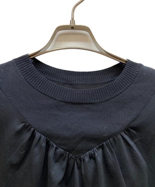 ANAYI（アナイ）ANAYI (アナイ) コットン天竺ニットドッキングカットソー ブラック サイズ:36の古着・服飾アイテム