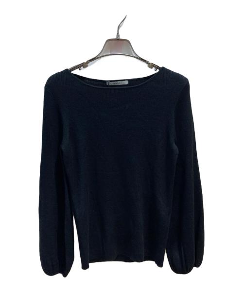 ANAYI（アナイ）ANAYI (アナイ) ウールシルクパフスリーブニット ブラック サイズ:38 未使用品の古着・服飾アイテム