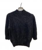 ANAYIアナイ）の古着「フィルムモールハーフスリーブニット」｜ブラック