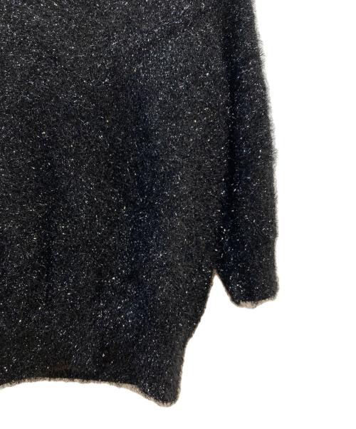 ANAYI（アナイ）ANAYI (アナイ) フィルムモールハーフスリーブニット ブラック サイズ:38 未使用品の古着・服飾アイテム