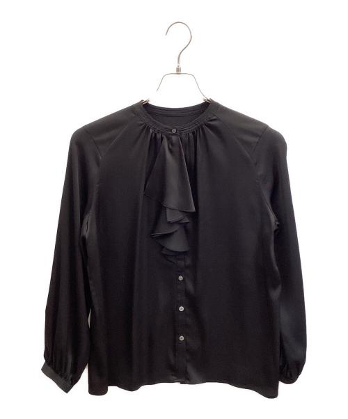 ANAYI（アナイ）ANAYI (アナイ) サテンステッチフリル ブラウス ブラック サイズ:38 未使用品の古着・服飾アイテム