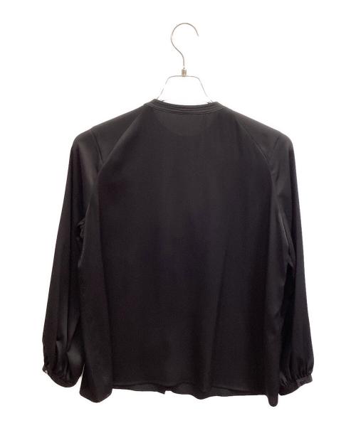 ANAYI（アナイ）ANAYI (アナイ) サテンステッチフリル ブラウス ブラック サイズ:38 未使用品の古着・服飾アイテム
