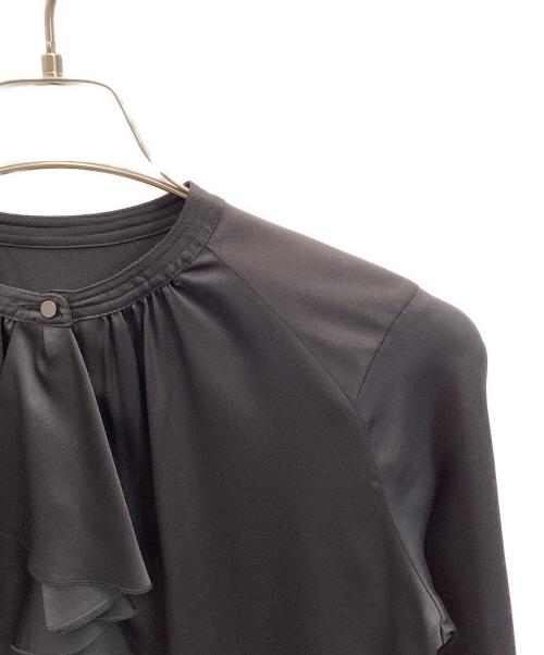 ANAYI（アナイ）ANAYI (アナイ) サテンステッチフリル ブラウス ブラック サイズ:38 未使用品の古着・服飾アイテム