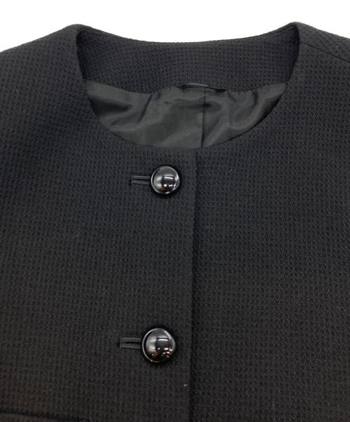 ANAYI（アナイ）ANAYI (アナイ) モノトーンワッフルノーカラー ジャケット ブラック サイズ:36の古着・服飾アイテム