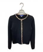 BURBERRY BLUE LABELバーバリーロンドンブルーレーベル）の古着「ジップニットカーディガン」｜ブラック