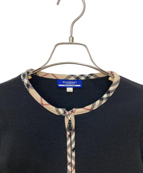 BURBERRY BLUE LABEL（バーバリーロンドンブルーレーベル）BURBERRY BLUE LABEL (バーバリーロンドンブルーレーベル) ジップニットカーディガン ブラック サイズ:Mの古着・服飾アイテム