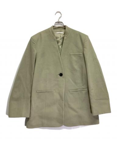 ジャケット・アウター digne collarless jacket coat mossgreen 中古・古着通販】digne (ディニュ) collarless jacket coat モス