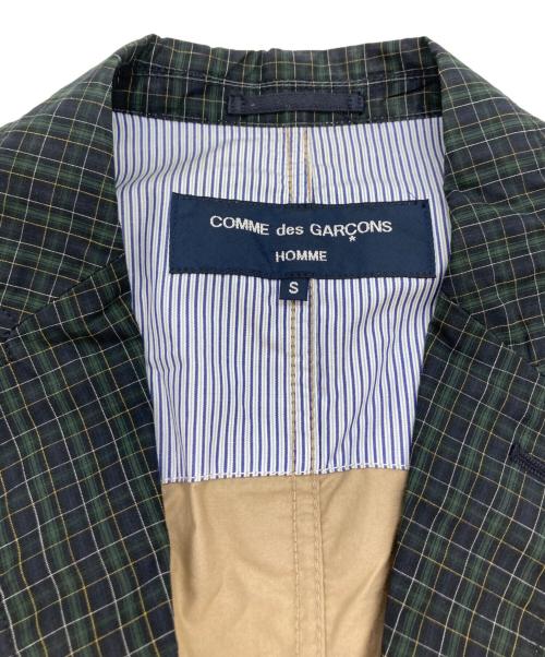 COMME des GARCONS HOMME（コムデギャルソン オム）COMME des GARCONS HOMME (コムデギャルソン オム) 切替チェック2Bジャケット ネイビー サイズ:Sの古着・服飾アイテム