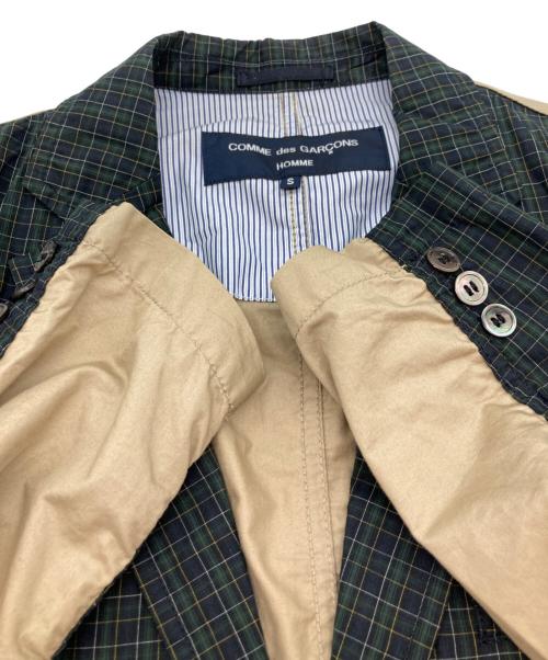 COMME des GARCONS HOMME（コムデギャルソン オム）COMME des GARCONS HOMME (コムデギャルソン オム) 切替チェック2Bジャケット ネイビー サイズ:Sの古着・服飾アイテム