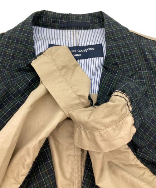 COMME des GARCONS HOMME（コムデギャルソン オム）COMME des GARCONS HOMME (コムデギャルソン オム) 切替チェック2Bジャケット ネイビー サイズ:Sの古着・服飾アイテム