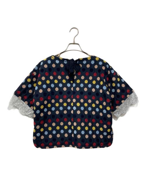 MAX&Co.（マックスアンドコー）MAX&Co. (マックスアンドコー) ドット刺繍ブラウス ネイビー サイズ:40 未使用品の古着・服飾アイテム