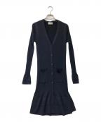 Calvin Klein platinumカルバンクラインプラチナム）の古着「スリットロングリブカーディガン」｜ブラック