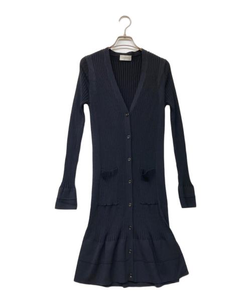 Calvin Klein platinum（カルバンクラインプラチナム）Calvin Klein platinum (カルバンクラインプラチナム) スリットロングリブカーディガン ブラック サイズ:4の古着・服飾アイテム