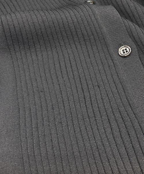 Calvin Klein platinum（カルバンクラインプラチナム）Calvin Klein platinum (カルバンクラインプラチナム) スリットロングリブカーディガン ブラック サイズ:4の古着・服飾アイテム