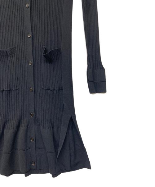 Calvin Klein platinum（カルバンクラインプラチナム）Calvin Klein platinum (カルバンクラインプラチナム) スリットロングリブカーディガン ブラック サイズ:4の古着・服飾アイテム