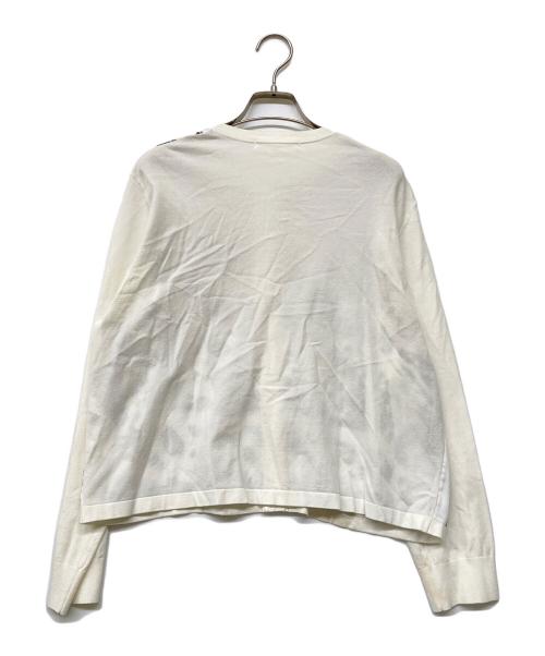 23区（ニジュウサンク）23区 (ニジュウサンク) スカーフパネルプリント カーディガン ホワイト サイズ:46の古着・服飾アイテム