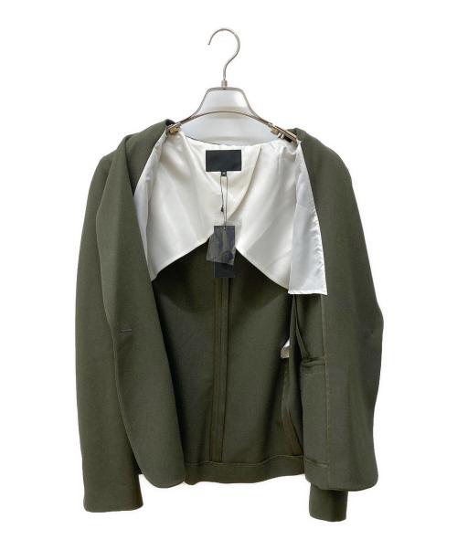icB（アイシービー）icB (アイシービー) Warm Georgette テーラード ジャケット オリーブ サイズ:46 未使用品の古着・服飾アイテム