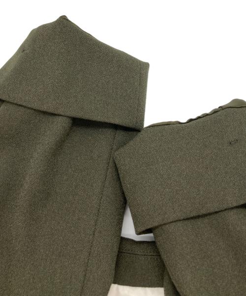 icB（アイシービー）icB (アイシービー) Warm Georgette テーラード ジャケット オリーブ サイズ:46 未使用品の古着・服飾アイテム