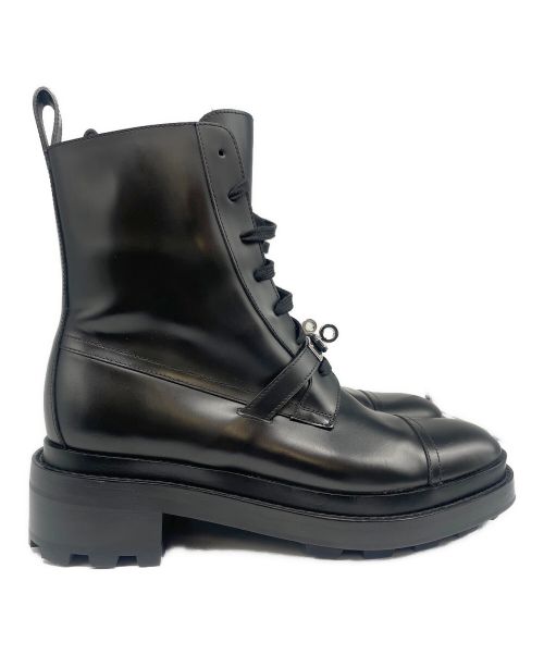 HERMES（エルメス）HERMES (エルメス) ファンク レザーアンクルブーツ ブラック サイズ:SIZE 39の古着・服飾アイテム