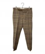 AURALEEオーラリー）の古着「WOOL SERGE CHECK NARROW SLACKS」｜ブラウン