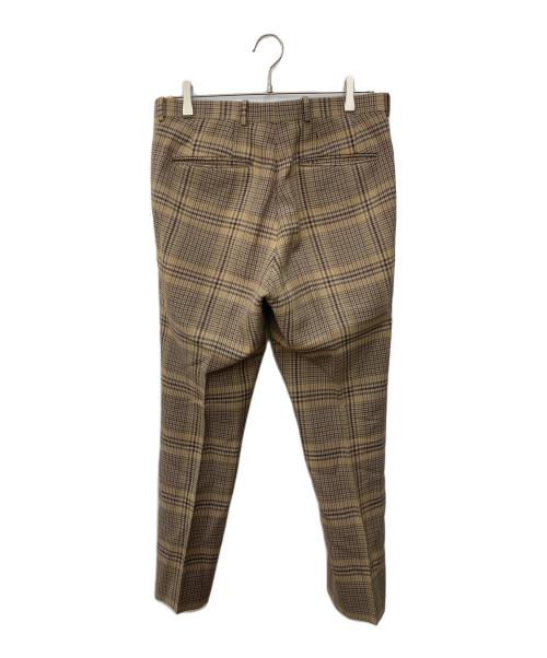 AURALEE（オーラリー）AURALEE (オーラリー) WOOL SERGE CHECK NARROW SLACKS ブラウン サイズ:SIZE 4の古着・服飾アイテム
