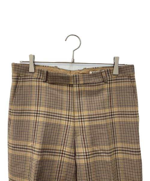 AURALEE（オーラリー）AURALEE (オーラリー) WOOL SERGE CHECK NARROW SLACKS ブラウン サイズ:SIZE 4の古着・服飾アイテム