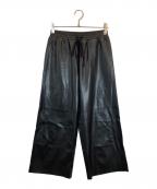 MELITTA BAUMEISTERメリッタ バウマイスター）の古着「MELITTA BAUMEISTER フェイクレザー パンツ」｜ブラック