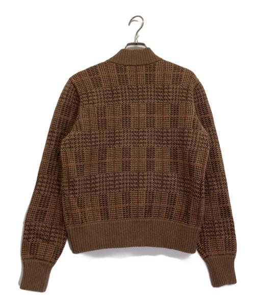 LAUREN RALPH LAUREN（ローレンラルフローレン）LAUREN RALPH LAUREN (ローレンラルフローレン) ニットジャケット ブラウン サイズ:Mの古着・服飾アイテム