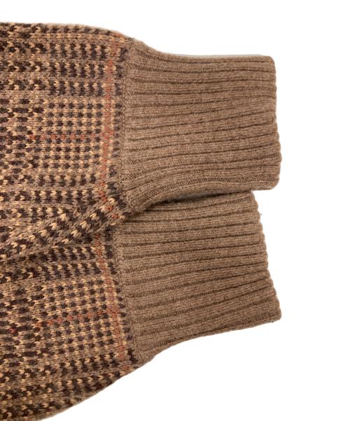 LAUREN RALPH LAUREN（ローレンラルフローレン）LAUREN RALPH LAUREN (ローレンラルフローレン) ニットジャケット ブラウン サイズ:Mの古着・服飾アイテム