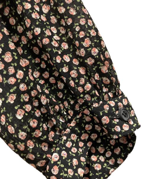 OBLI（オブリ）OBLI (オブリ) フラワーシフォンラウンドカラーブラウス&スカート ブラック サイズ:フリーの古着・服飾アイテム