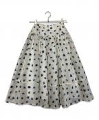 OBLIオブリ）の古着「スカラップジャガードスカート」｜ホワイト