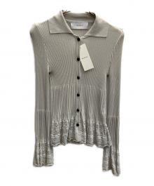 MURRAL（ミューラル）の古着「Emerge flower knit shirt cardigan」｜ライトグレー