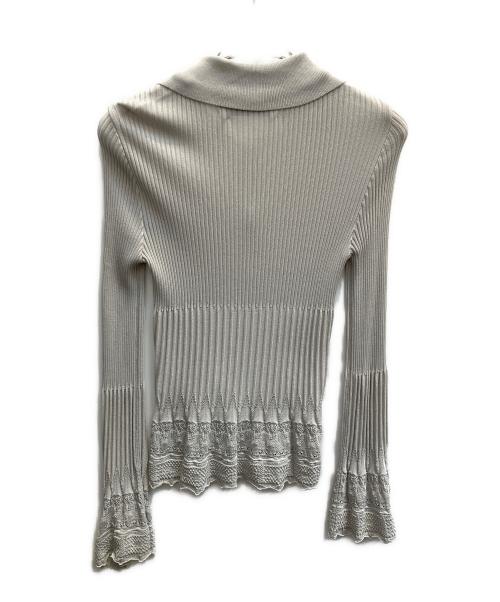 MURRAL（ミューラル）MURRAL (ミューラル) Emerge flower knit shirt cardigan ライトグレー サイズ:フリーの古着・服飾アイテム