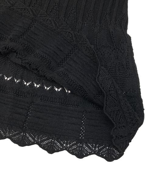 MURRAL（ミューラル）MURRAL (ミューラル) Emerge flower knit shirt cardigan ブラック サイズ:FREEの古着・服飾アイテム