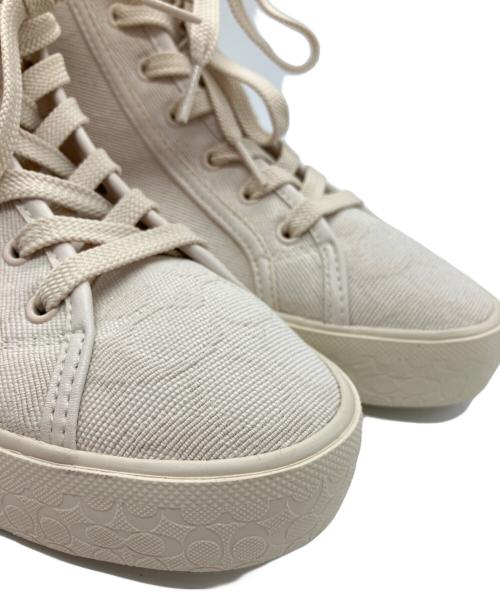 COACH（コーチ）COACH (コーチ) CITYSOLE ハイ トップ プラットフォーム スニーカー アイボリー サイズ:235の古着・服飾アイテム