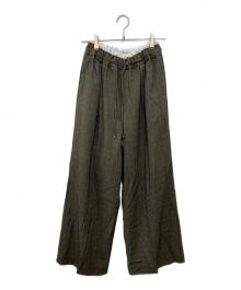 COEL（コエル）の古着「ウエストフリルワイドパンツ」｜ブラウン