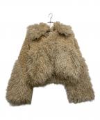 VIAVANDAヴィアヴァンダ）の古着「エコファーアシンメトリージャケット」｜ベージュ