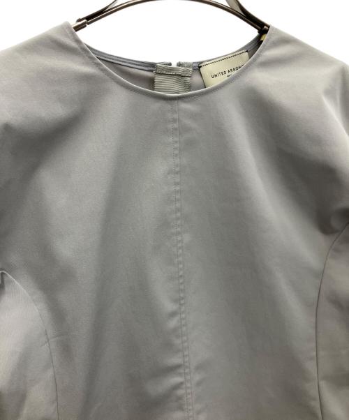 UNITED ARROWS（ユナイテッドアローズ）UNITED ARROWS (ユナイテッドアローズ) タスラン ステッチ ギャザー 5SL ブラウス グレー サイズ:SIZEFREE 未使用品の古着・服飾アイテム