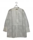 UNITED ARROWSユナイテッドアローズ）の古着「BROCHE コンビ シャツ」｜ホワイト