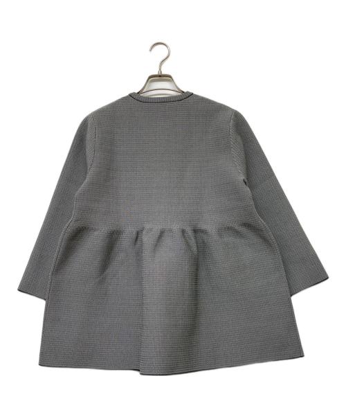 UNITED ARROWS（ユナイテッドアローズ）UNITED ARROWS (ユナイテッドアローズ) ミニフリル ジャカード カーディガン ブラック×ホワイト サイズ:-の古着・服飾アイテム