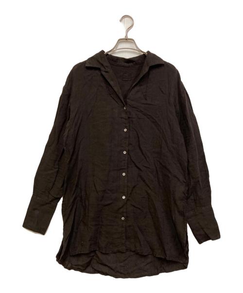 120%lino（ヒャクニジュッパーセント リノ）120%LINO (ヒャクニジュッパーセント リノ) リネンスキッパーシャツ ブラウン サイズ:SIZE 42の古着・服飾アイテム